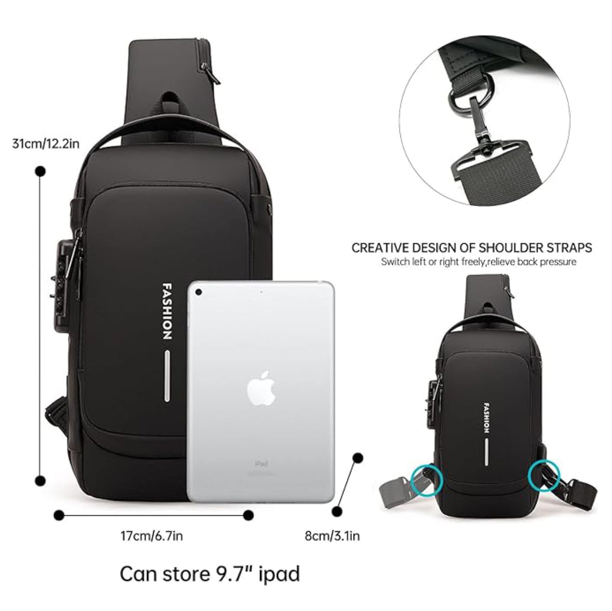 Bolso Anti Robo De Cuero Con Usb