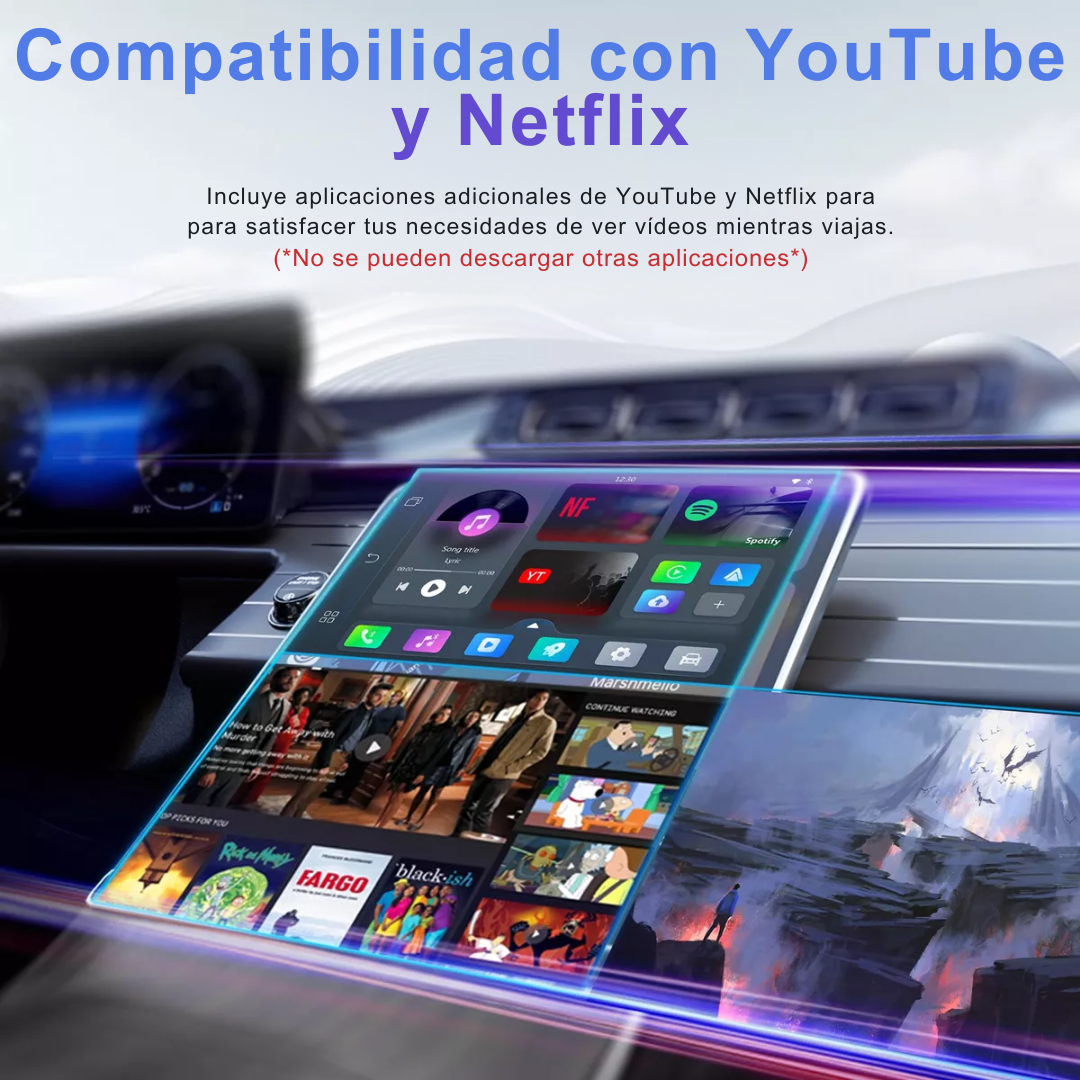 Adaptador Inalámbrico 3-en-1 Play2Video Pro para CarPlay/Android auto