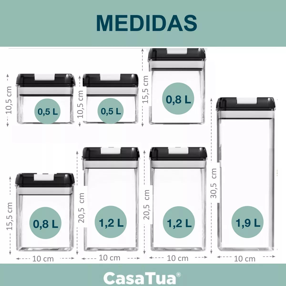 Set  Utencilios Para Alimentos Por 7