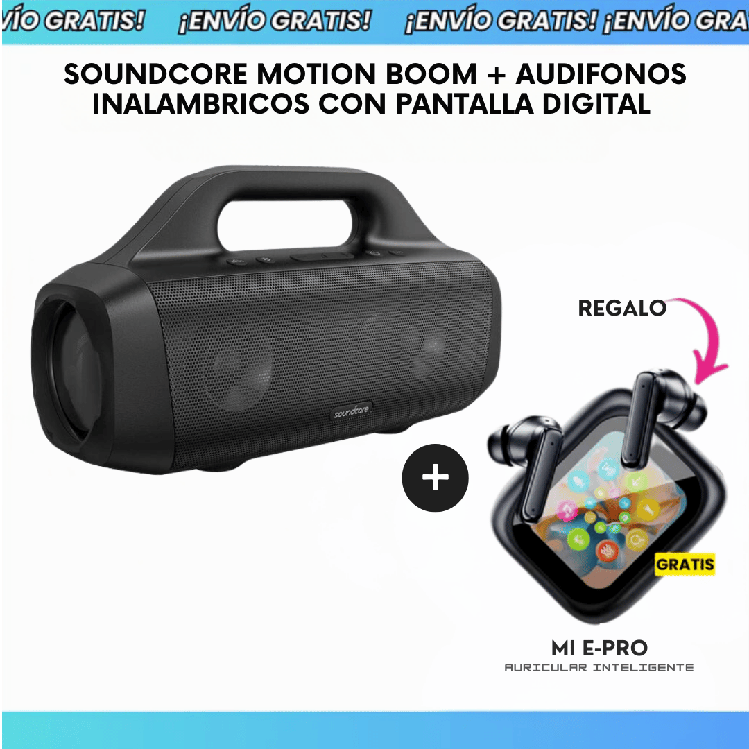 Parlante Soundcore Motion Boom + Audifonos Inalambricos de Regalo