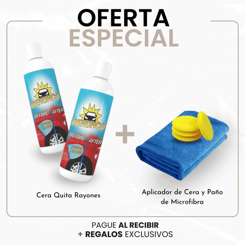 Cera Quita Rayones + Aplicador de Cera y Paño de Microfibra