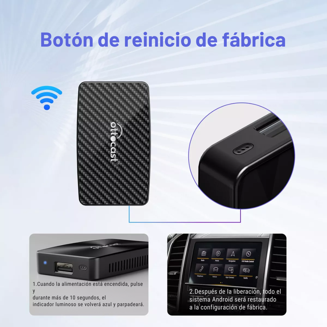 Adaptador Inalámbrico 3-en-1 Play2Video Pro para CarPlay/Android auto