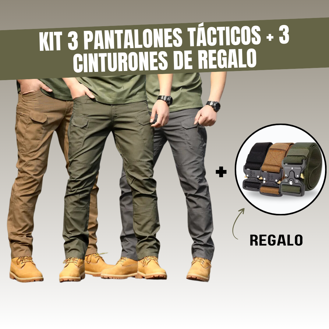 Conjunto de 3 Pantalones Tácticos y 3 Cinturones [Promoción de Año Nuevo]