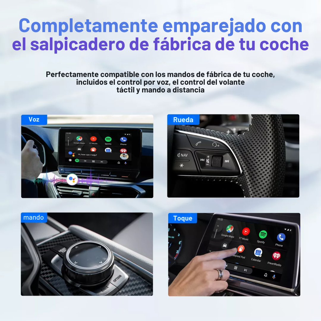 Adaptador Inalámbrico 3-en-1 Play2Video Pro para CarPlay/Android auto